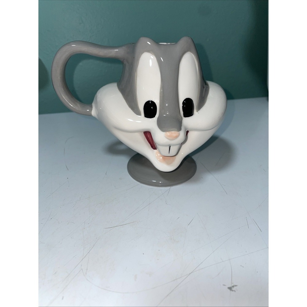 Vintage 2000 Looney Tunes Bugs Bunny 3D Sculpted Ceramic Mug Houston‎ Harvest